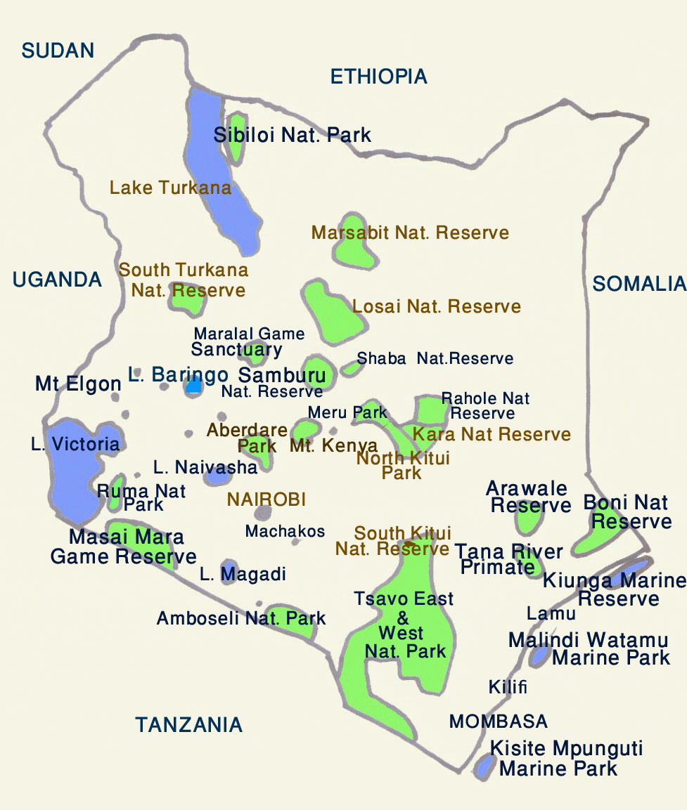 Kenya Safari Map 
